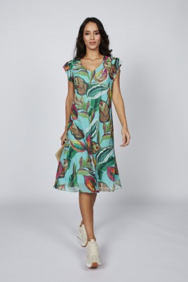 VESTIDO GASA ESTAMPADO