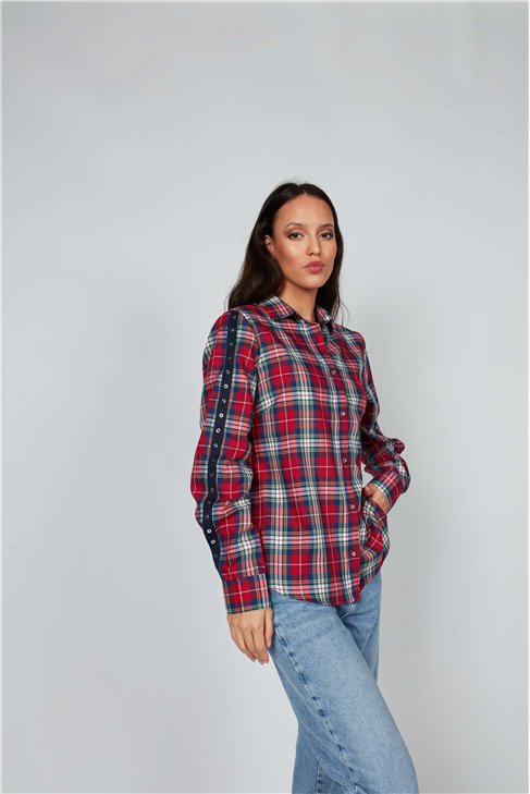 Blusa cuadros coordinada con cinta