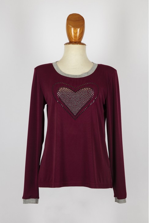 Top punto liso con corazon Top punto liso con corazon