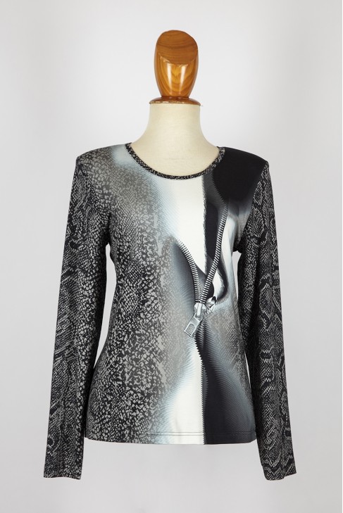 Top estamp. cremallera coord. liso Top estamp. cremallera coord. liso