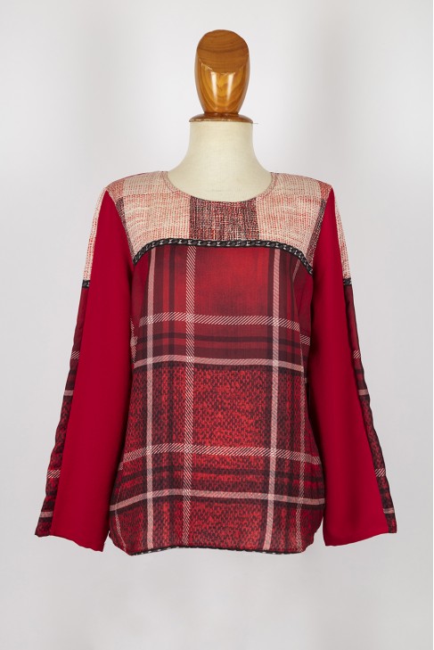 casaca estamp. rojo/rojo -coord. liso casaca estamp. rojo/rojo -coord. liso