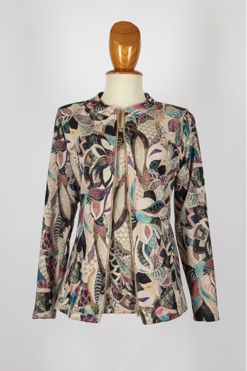 Chaqueta punto estamp. delant. cremallera Chaqueta punto estamp. delant. cremallera