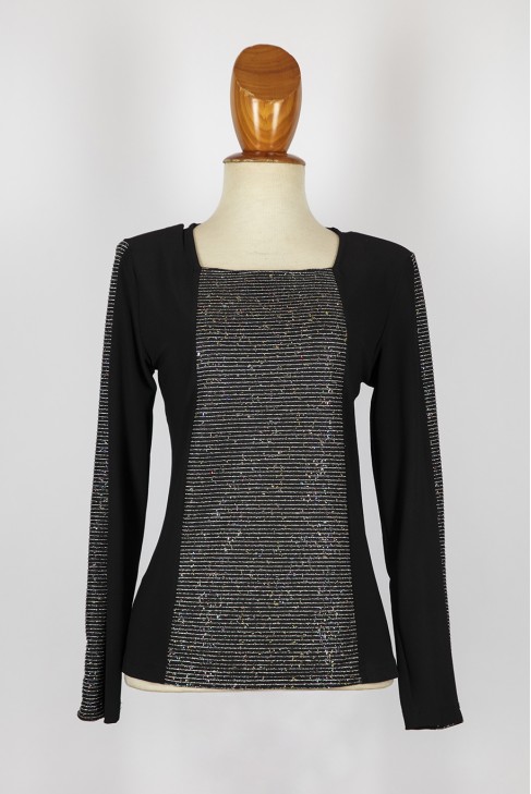 top punto brillos -coord. liso -fiesta top punto brillos -coord. liso -fiesta